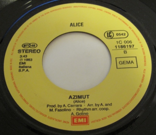 etichetta del disco (lato B)